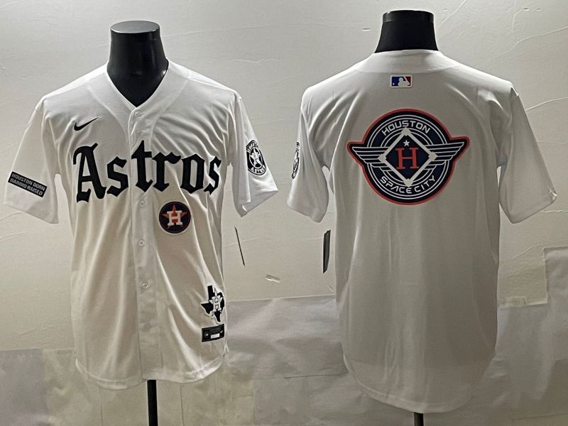 Men 2025 Houston Astros Blank White Five generations Joint Name Nike MLB Jersey style 35->houston astros->MLB Jersey